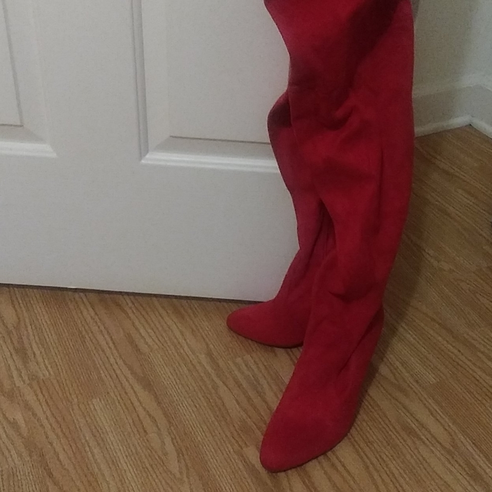 Red heeled boots